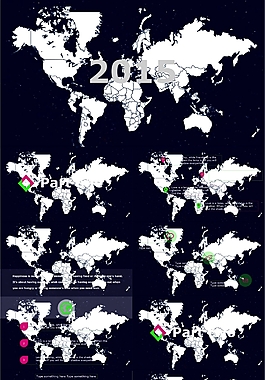 世界地圖背景精美商務PPT