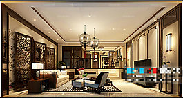 客廳場(chǎng)景設(shè)計(jì)3D模型