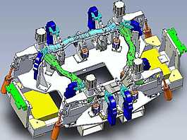 汽車(chē)前副車(chē)架焊接胎具機(jī)械模型