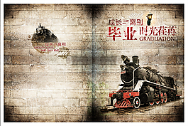 畢業時光畫冊封面分導素材