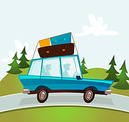 私家旅行車矢量素材