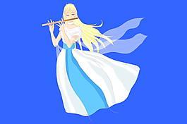 卡通吹簫女flash動畫