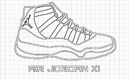 air jordan 11籃球鞋線描圖