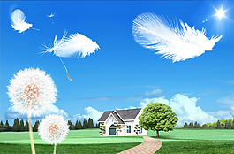 草地風光廣告素材圖片