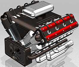 V8發(fā)動機(jī)機(jī)械模型