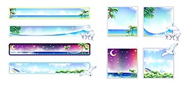 風(fēng)景  天空 藍(lán)色  椰子樹 海鷗