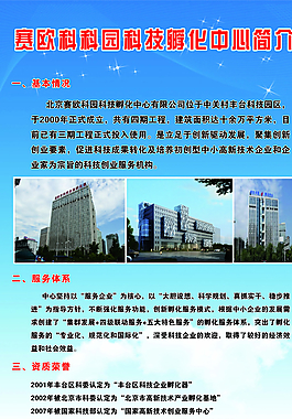 科技孵化中心简介展架图片