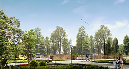 公園休閑景觀效果圖片
