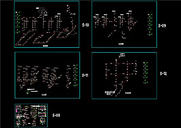 一至五層浴室CAD消火栓系統(tǒng)圖