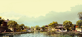 湖邊別墅環(huán)境景觀圖片