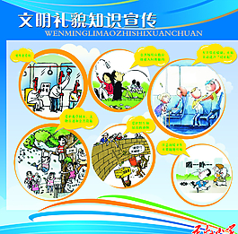 学校展板文明礼貌知识宣传图片