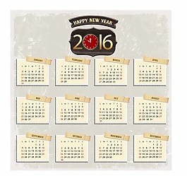 2016年灰色色調(diào)掛歷圖片