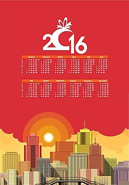 2016年都市风景年历图片