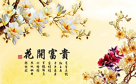 花开富贵电视背景图