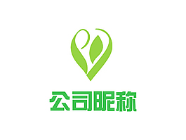 心形与绿叶健康文化LOGO