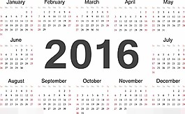 2016年簡潔大氣黑白日歷圖片