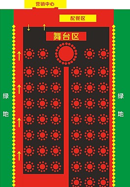 房地產樣板房開放宴會平面布置圖