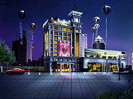 酒店夜景景觀設(shè)計(jì)圖片