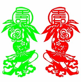 金猴獻桃剪紙圖片