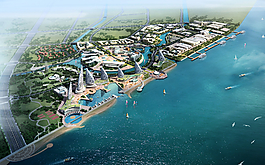 海邊景觀效果圖設計圖片