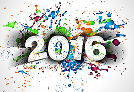 2016年新年海報(bào)矢量素材