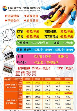 價(jià)目表