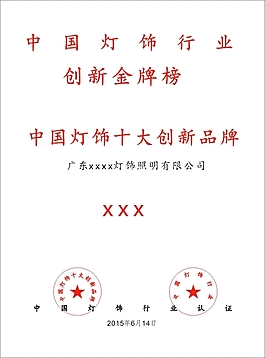 創新品牌證書
