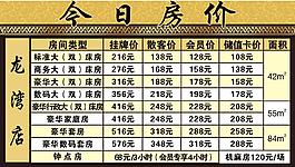 酒店房價牌