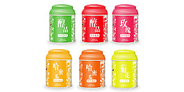 六種口味時(shí)尚現(xiàn)在茶珍鐵罐包裝