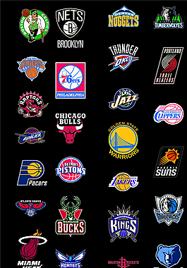 NBA LOGO墙图片