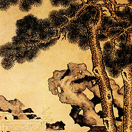 迎客松水墨畫