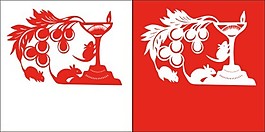 老鼠上燈剪紙素材