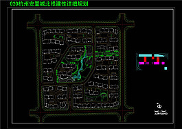 杭州安置城北修建性详细规划CAD景观图纸