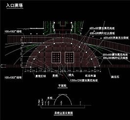 入口噴泉CAD景觀圖紙