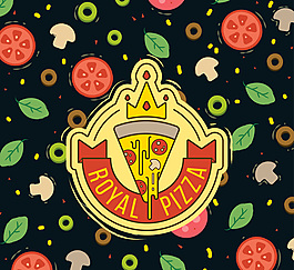 创意披萨标签背景矢量素材
