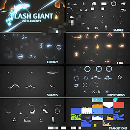 強(qiáng)悍實(shí)用的Flash動(dòng)漫元素特效AE模板