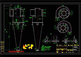 旋风除尘器CAD机械图纸