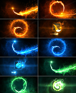 夢(mèng)幻炫美的粒子漩渦logo揭示AE模板