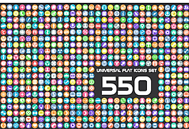 550款扁平化常用图标矢量素材