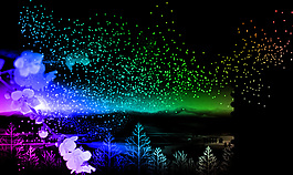 多彩光點(diǎn)夜空夢(mèng)幻背景高清psd下載教程
