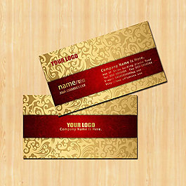 歐式金屬花紋名片設計psd素材下載