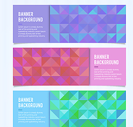 彩色拼接方形banner矢量图片