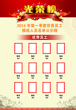 光榮榜展板圖片