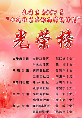 光荣榜图片
