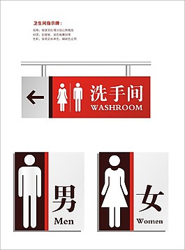 洗手間指示牌樣式制作