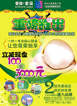兒童攝影宣傳單彩頁素材
