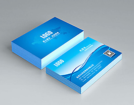 藍(lán)色商務(wù)企業(yè)名片模板psd素材下載