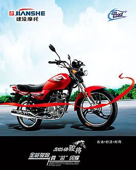 建設摩托車海報