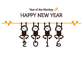 2016萌萌噠小猴矢量圖