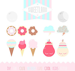 美味甜品矢量素材